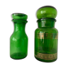 Pair of Belgian apothecary jars in green glass