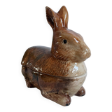 Hand-painted ceramic terrine box rabbit