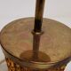 Swedish table lamp foot, made of wood, amber bubble glass and brass