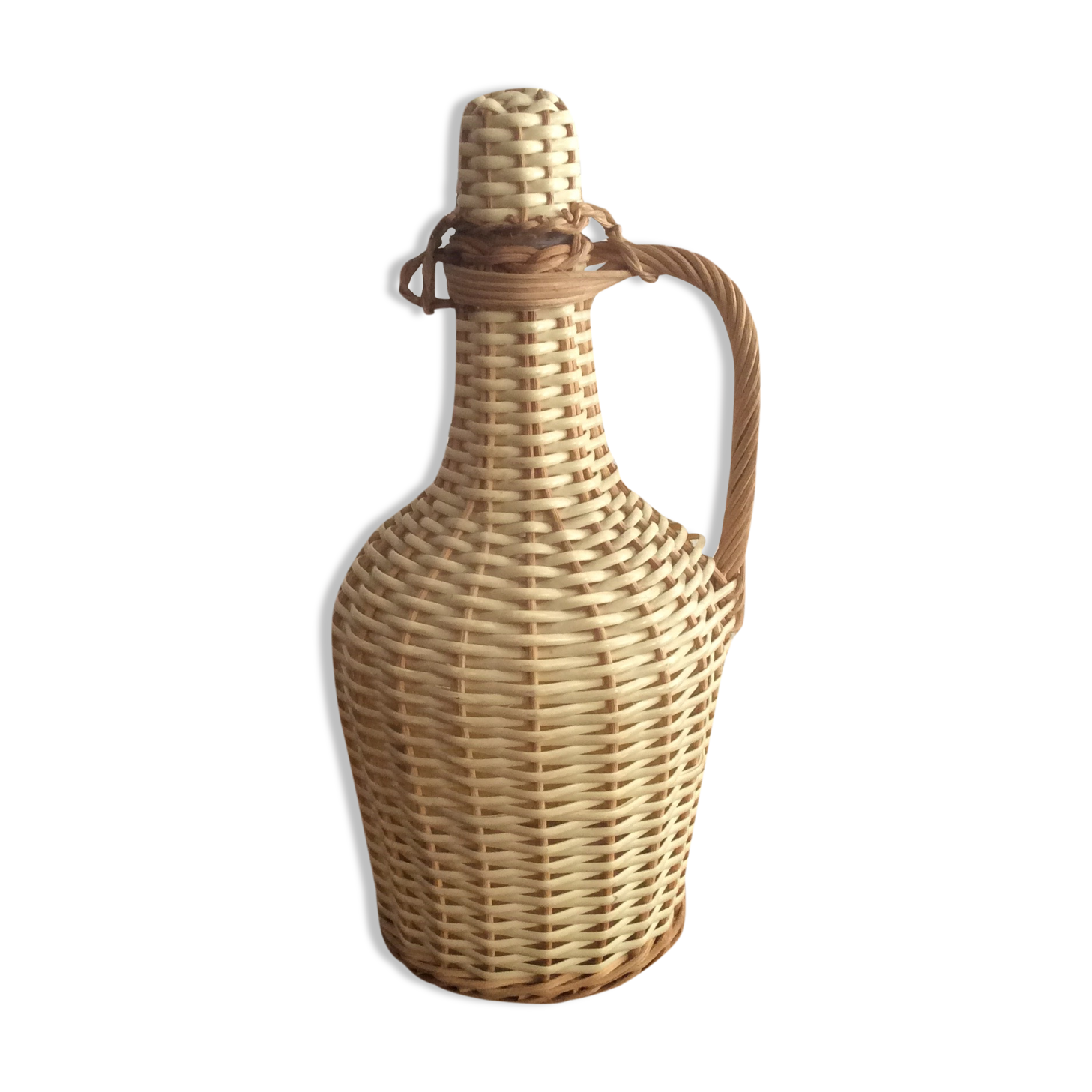 Vintage wicker bottle