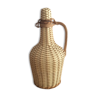Vintage wicker bottle