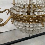 20th century bronze basket chandelier with tassels