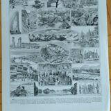 Old geographical map of Asia Larousse