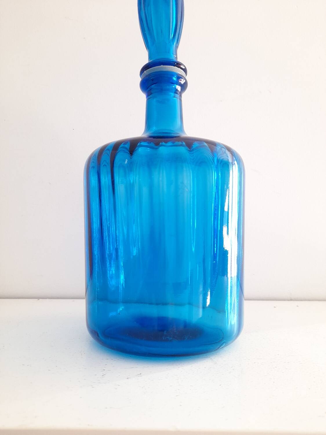 Blue carafe in Empoli glass