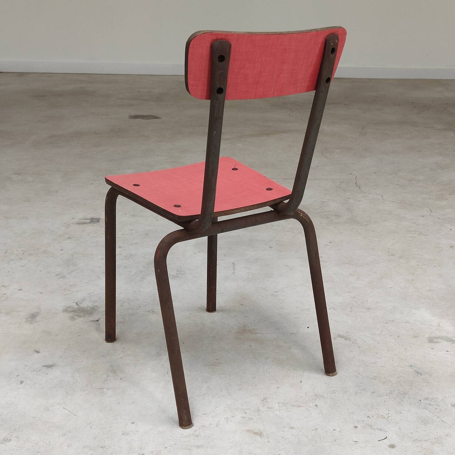 Pink Formica children's chair