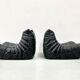 Togo lounge chairs in black leather attributed to Michel Ducaroy for Ligne Roset, set of 2