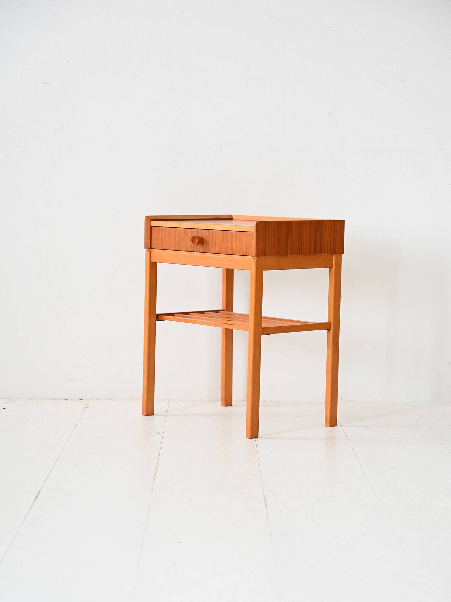 Scandinavian oak and teak nightstand, 1960s