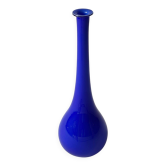 Large Murano blown glass bud vase, cobalt blue, 50cm