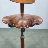 1930s Industrial Adjustable Swivel Chair with Leather Seat