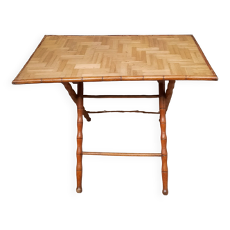Folding bamboo table