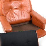 1970 s scandinavian leather swivel lounge armchair