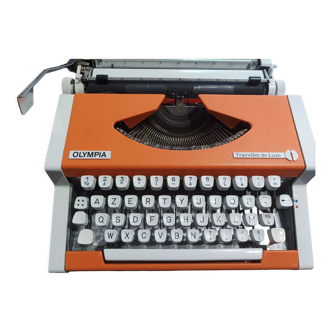 Machine à écrire Olympia traveller de luxe orange