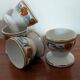 Set of four Art Deco porcelain egg cups from the 1930s.