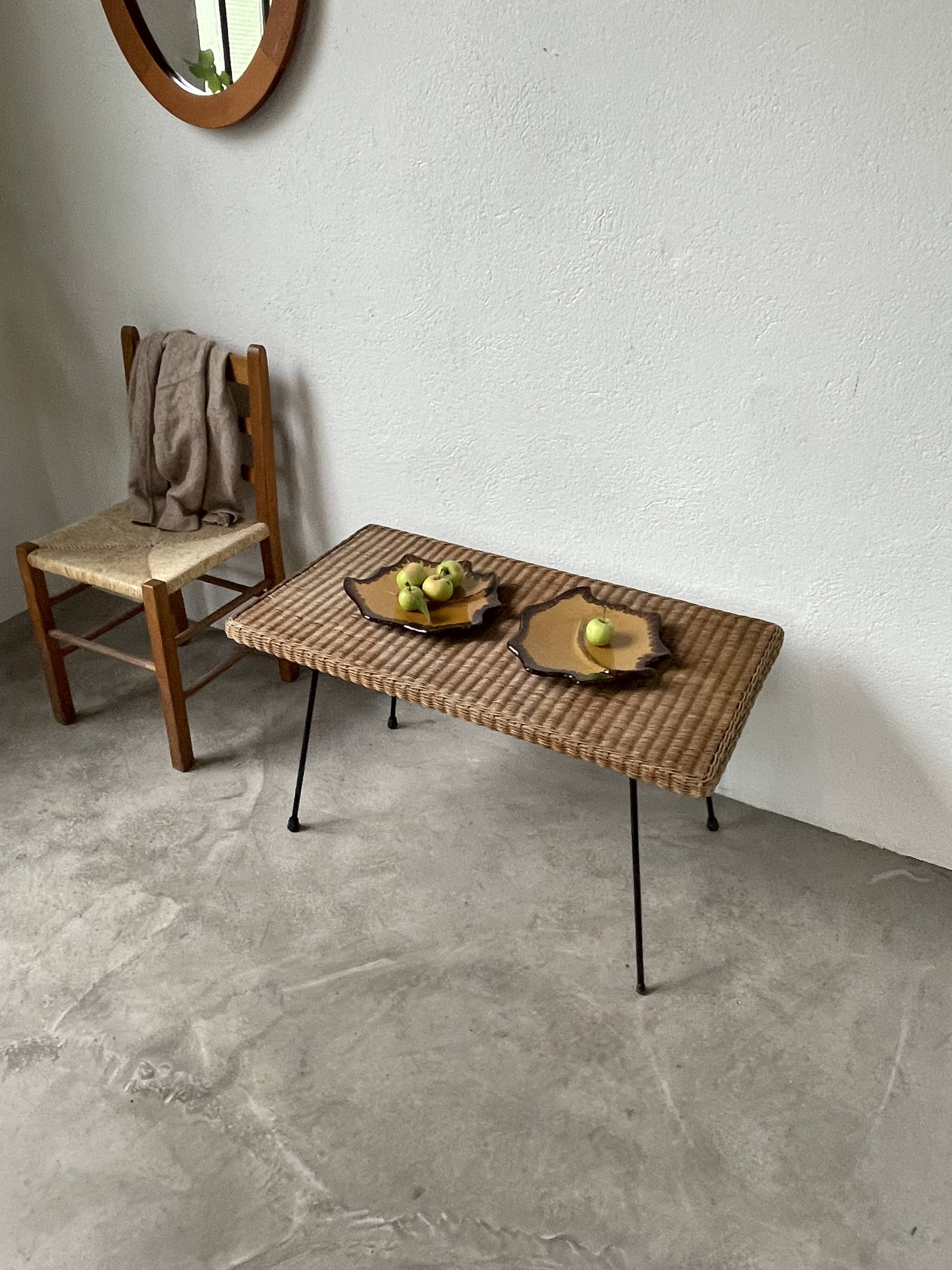 2 assiettes « feuille » céramique jaune