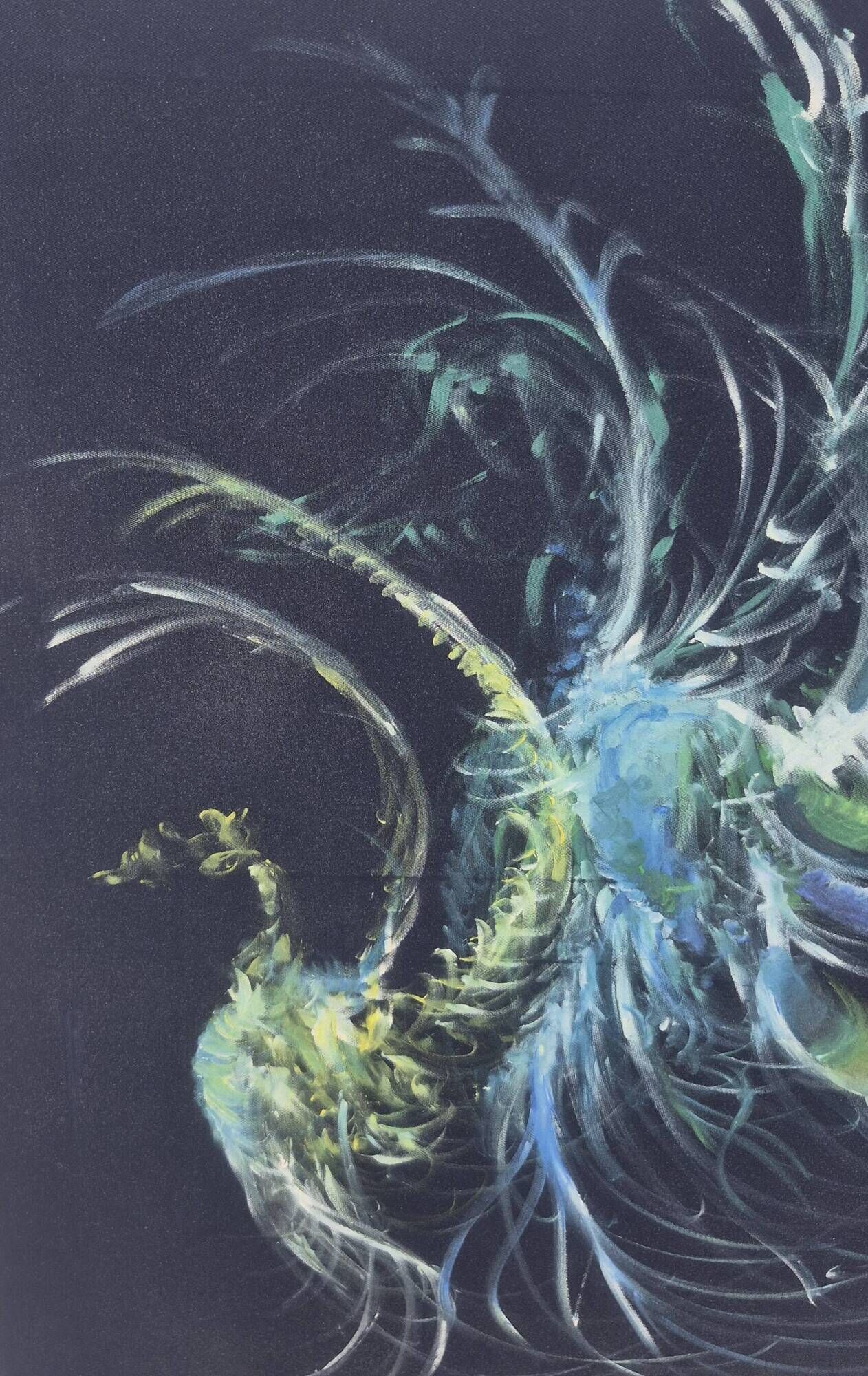 Painting on canvas depicting a phoenix, 1987
