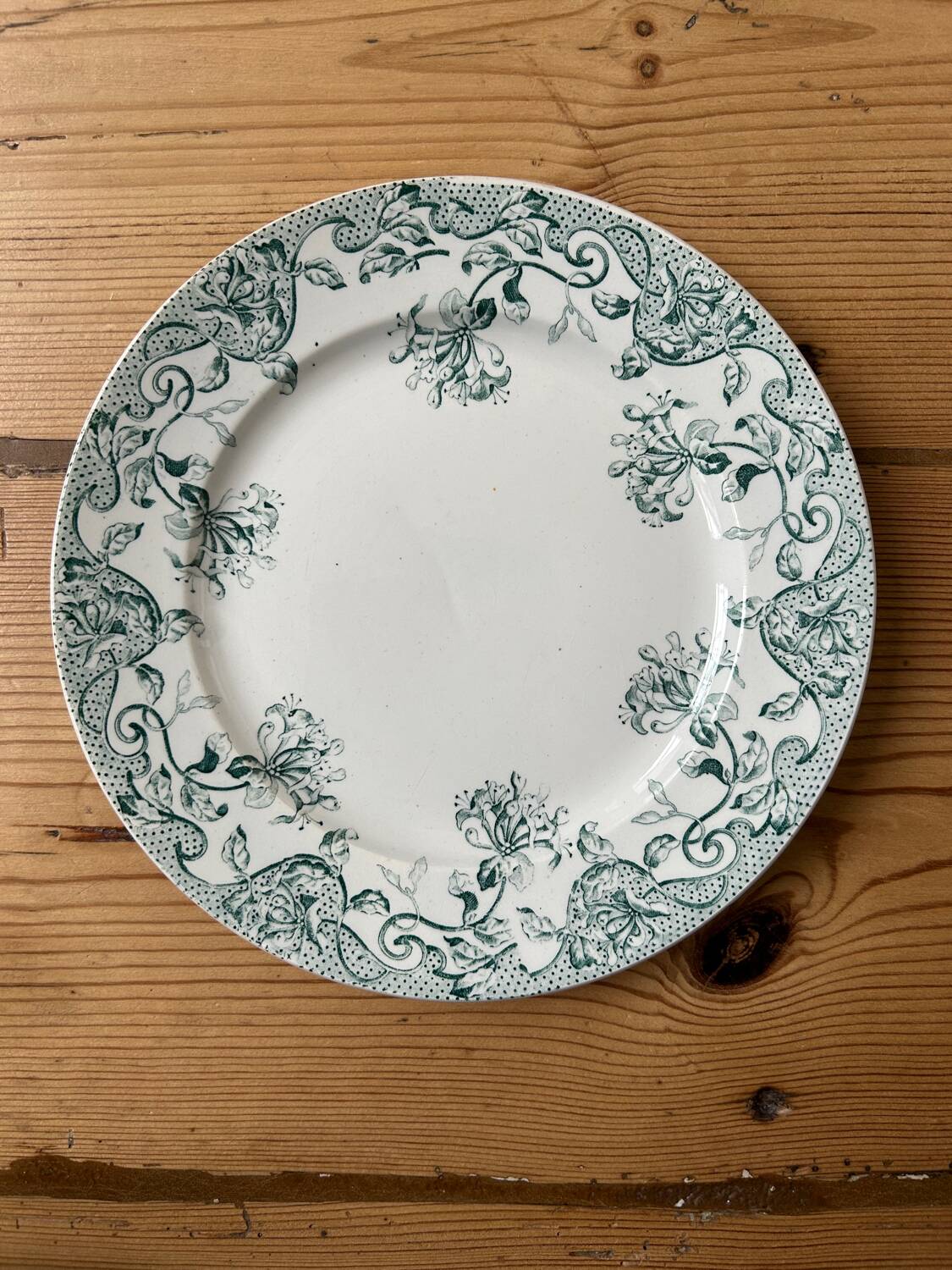 Set of 6 mismatched antique dinner plates