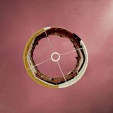 Vintage conical lampshade in woven wool – abstract design – 1960s/70s