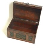 Monogrammed wooden chest