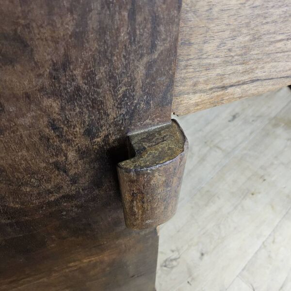 Bureau Art Déco en bois ancien avec étagère et tiroirs d'archive