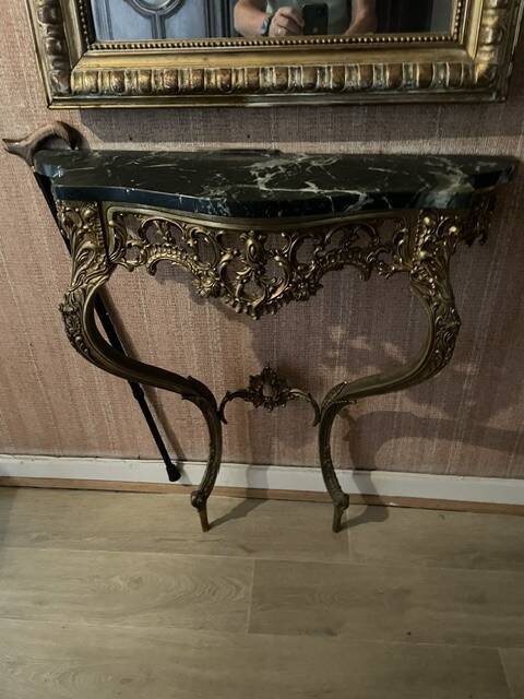 console avec miroir et deux appliques