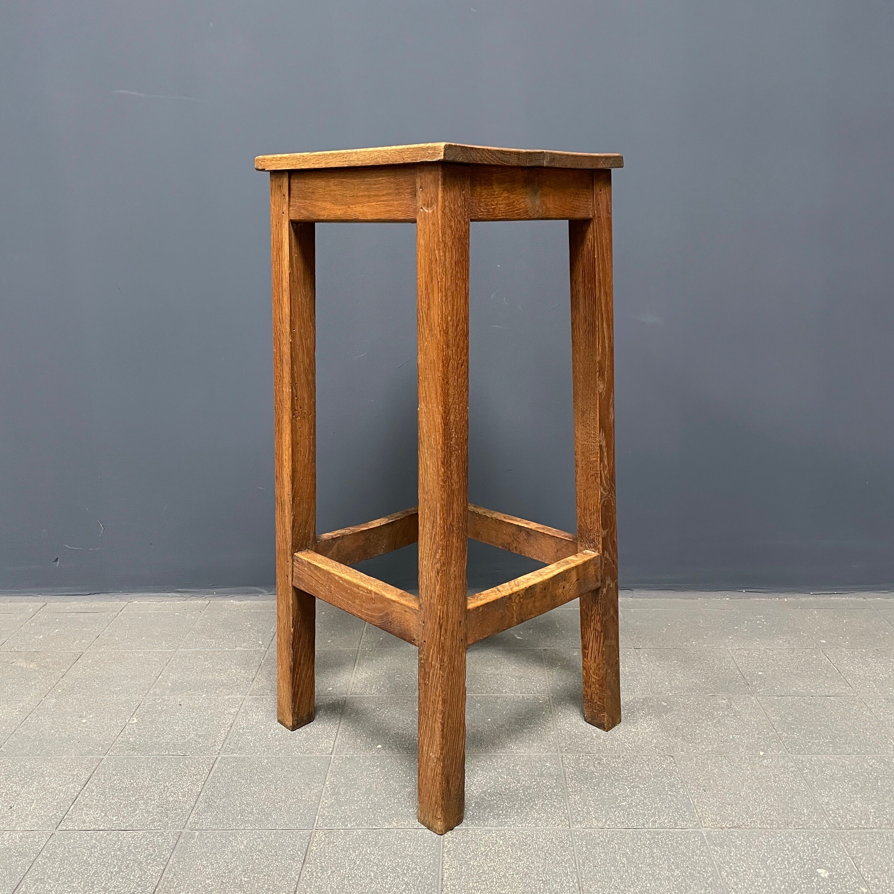 High oak stool from France