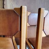Chairs Maison Regain solid elm structure, leather seat and back