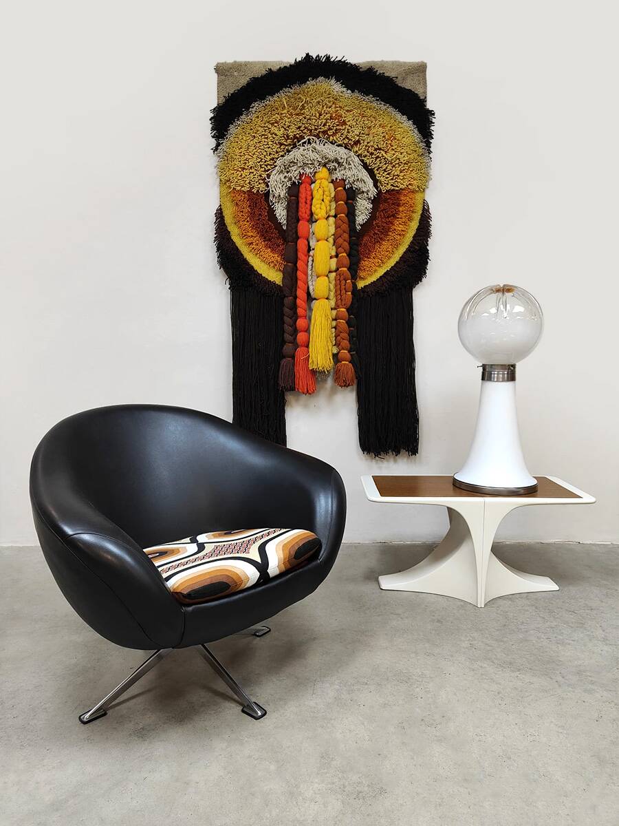 Midcentury swivel lounge chair vintage draaifauteuil 1970 'Graphic print'