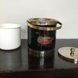 Vintage black and metal ice bucket