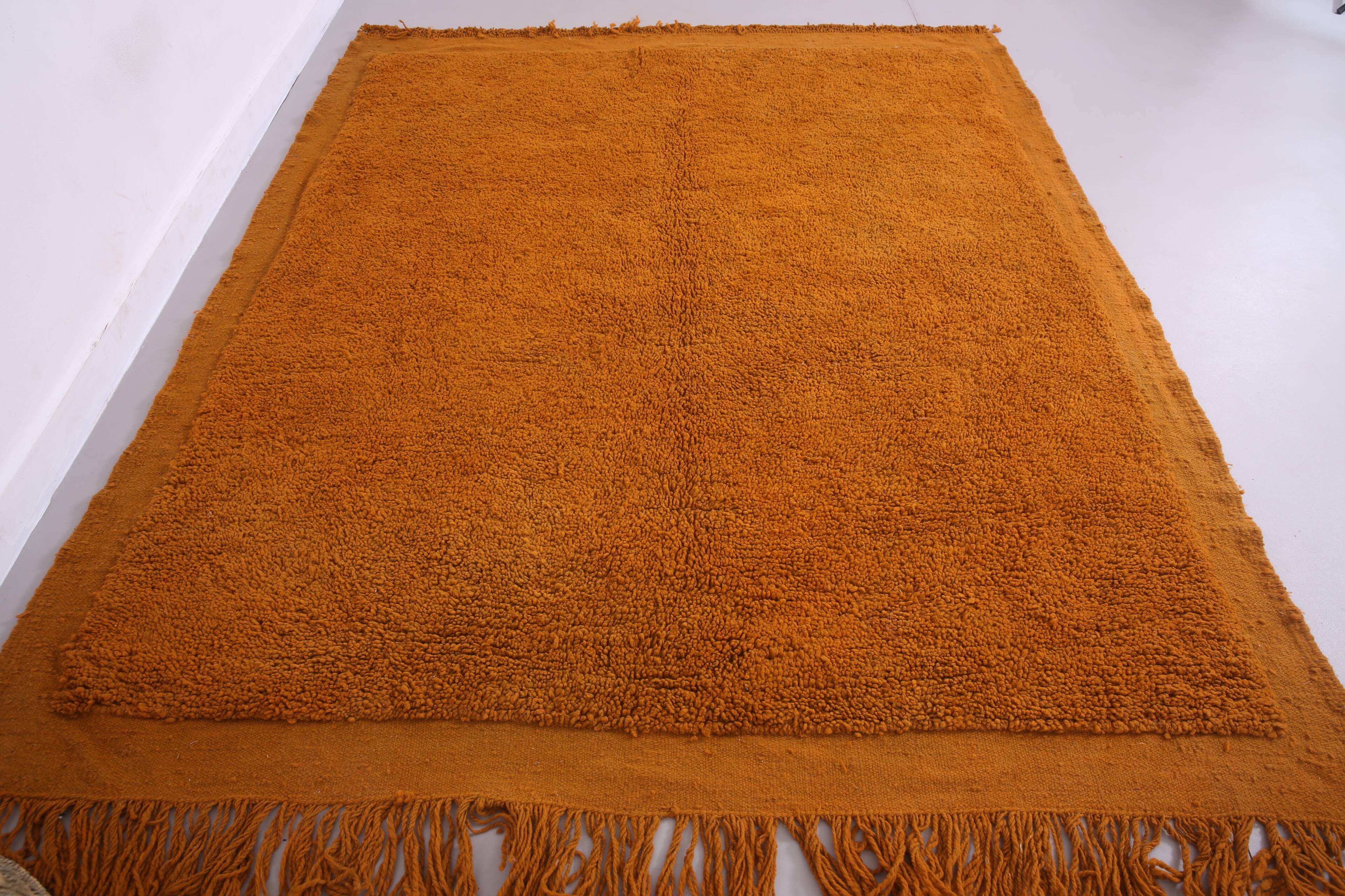 Rust Vintage Handmade Moroccan Rug 214 x 244 cm - Old Berber Rug -