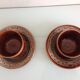 Two cups with saucers decor Hawai des Faienceries de Sarreguemines vintage 60s-70s