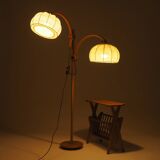 Teak floor lamp with 2 lampshades by Domus