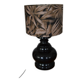 Turned wood lamp