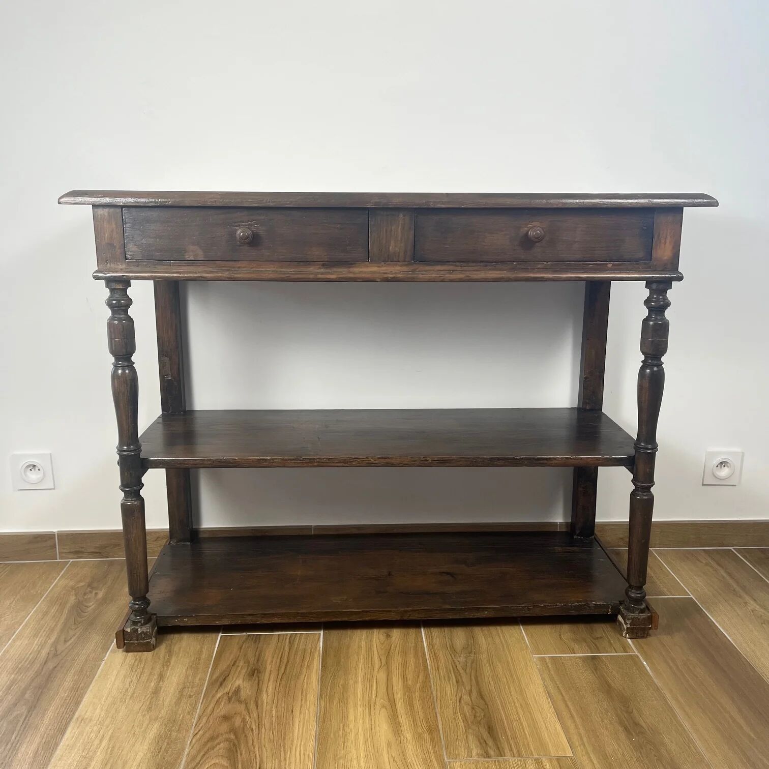 Antique solid wood console – early 20th century