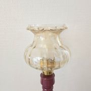 Vintage table lamps – Repainted glossy purple wooden bases + globes a