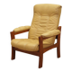 Yellow leather armchair, Danish design, 1960s, production: Denmark