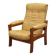 Yellow leather armchair, Danish design, 1960s, production: Denmark