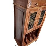 walnut music cabinet, filing cabinet