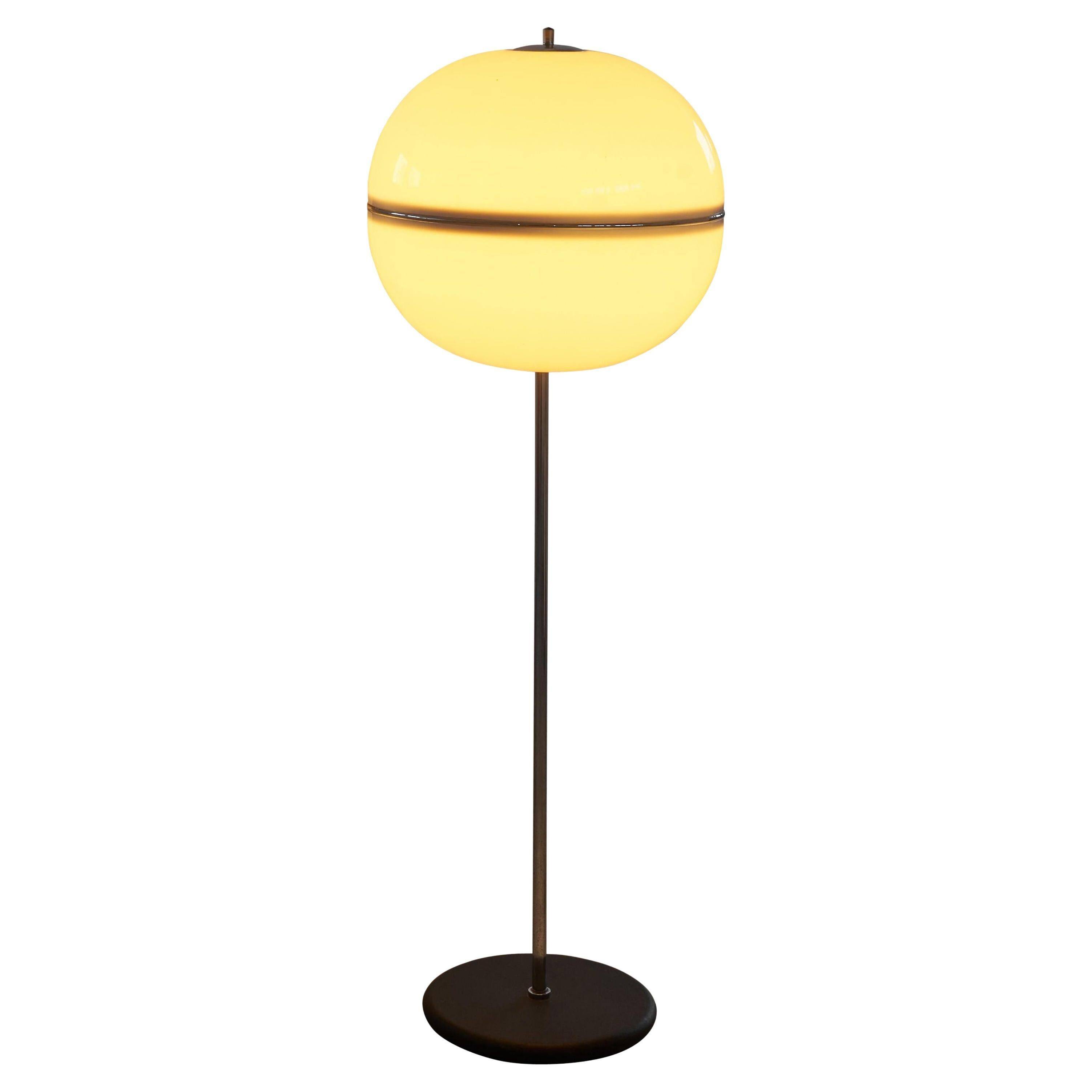 Spherical floor lamp in metal and acrylic, 1960s