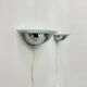 Pair of post modern wall lamps chrome and glass , 1980s