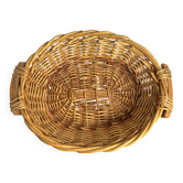 Wicker basket with wooden handles