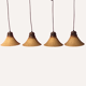 Set of 4 "cork" hanging lamps, 1960s