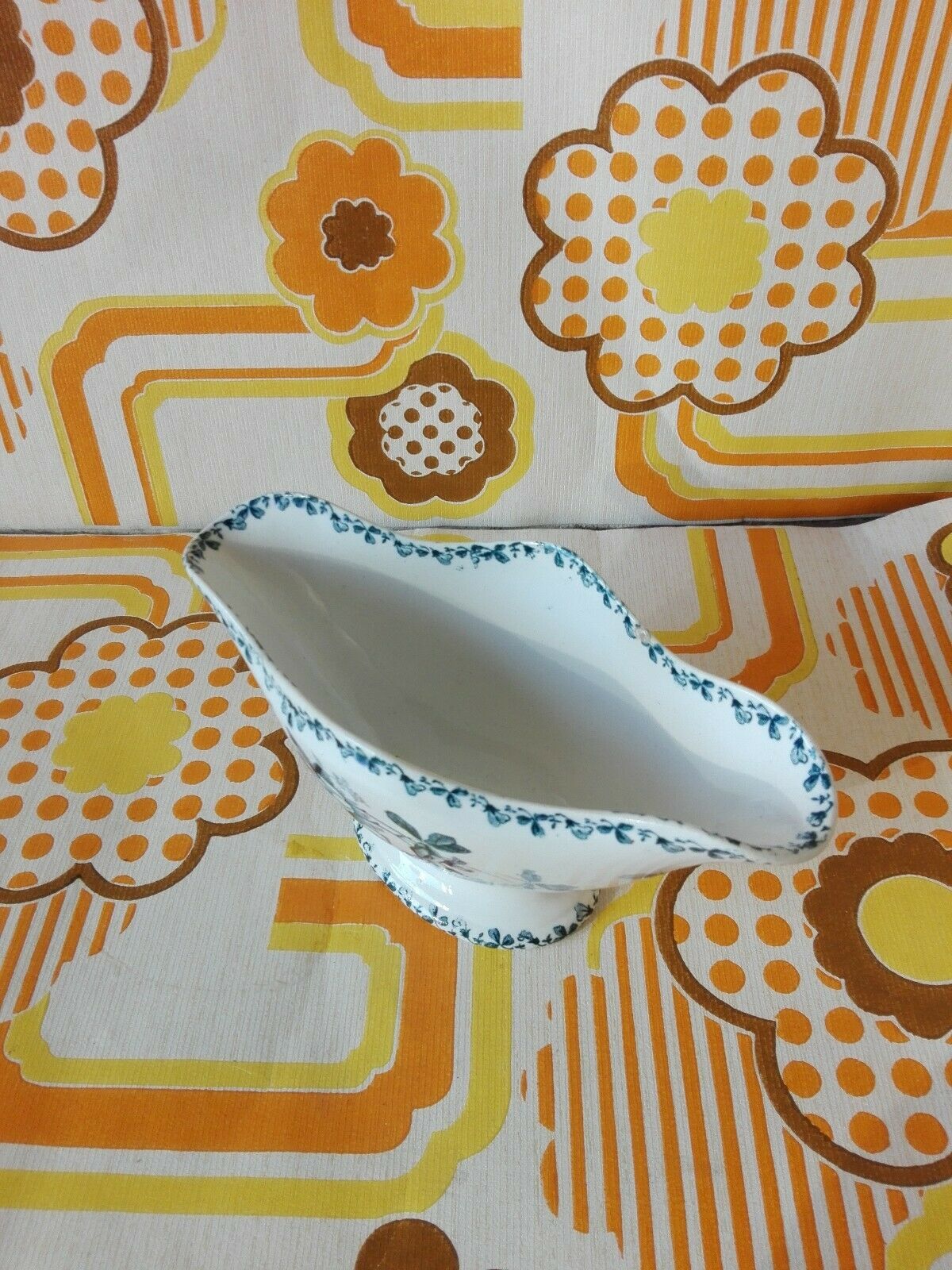 Saint Amand Hamage acacia floral pattern petrol blue vintage