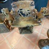African tribal ensemble of 4 pieces of furniture for dignitaries of the Kingdom of Dahomey, Benin.