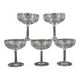 Baccarat Sévigné 5 champagne glasses, engraved crystal, excellent condition, unsigned.