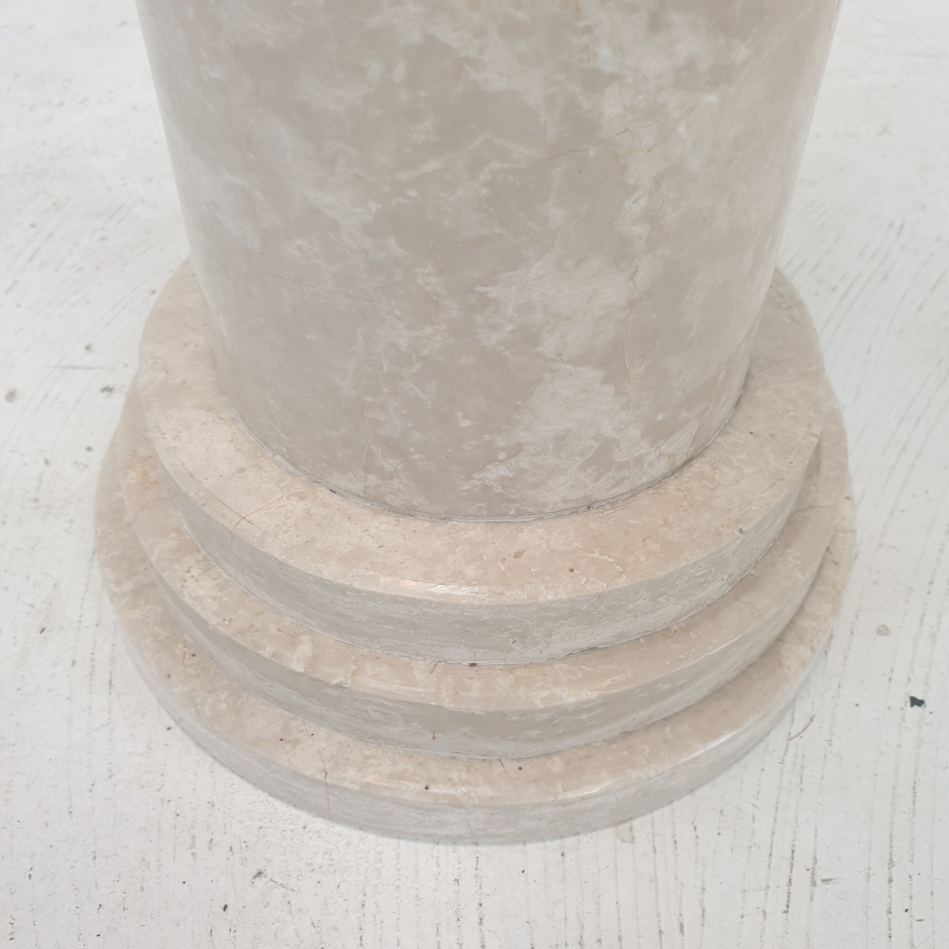 Italian travertine side table or pedestal, 1980's