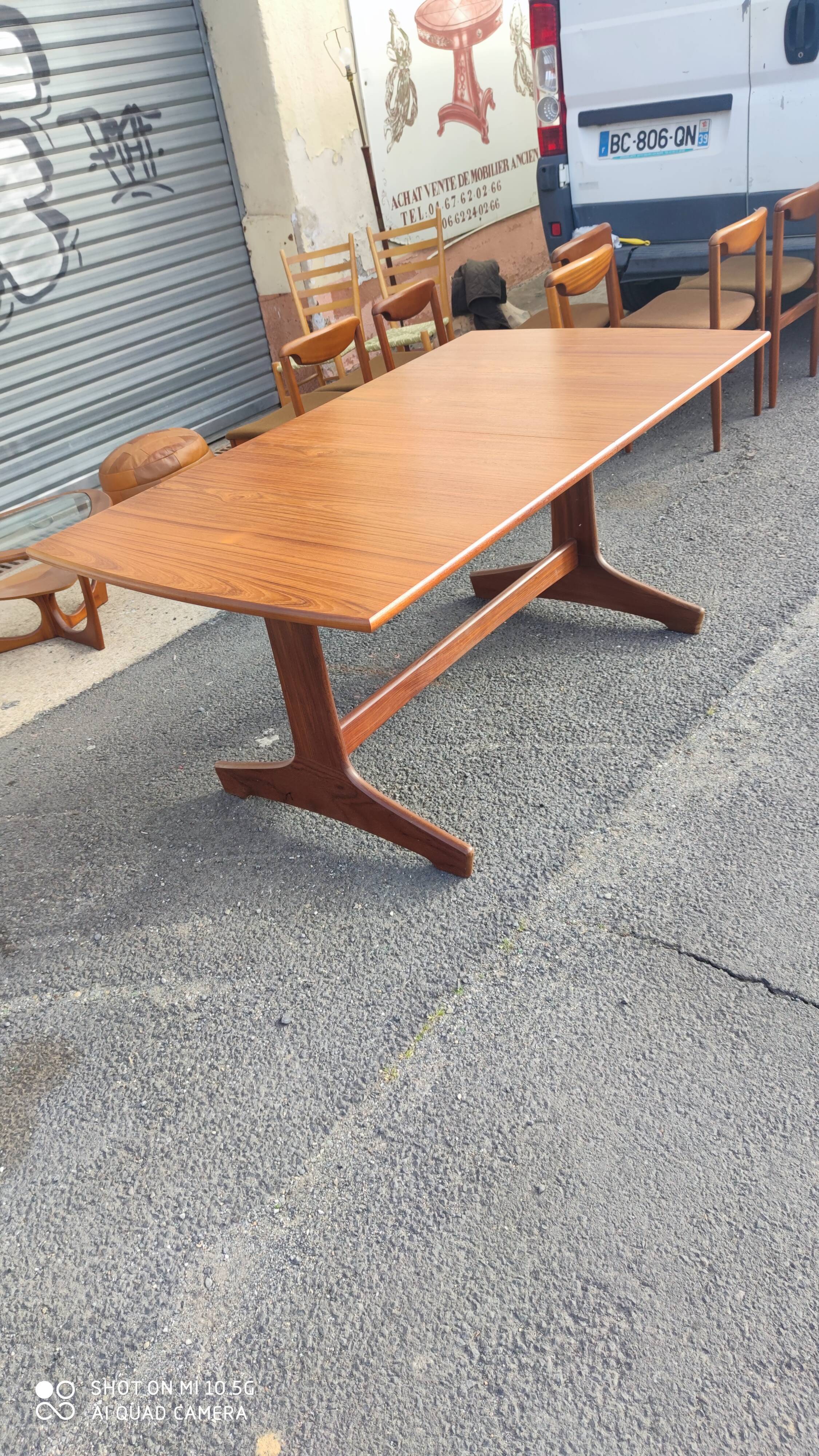 Teak extendable center table, circa 1960