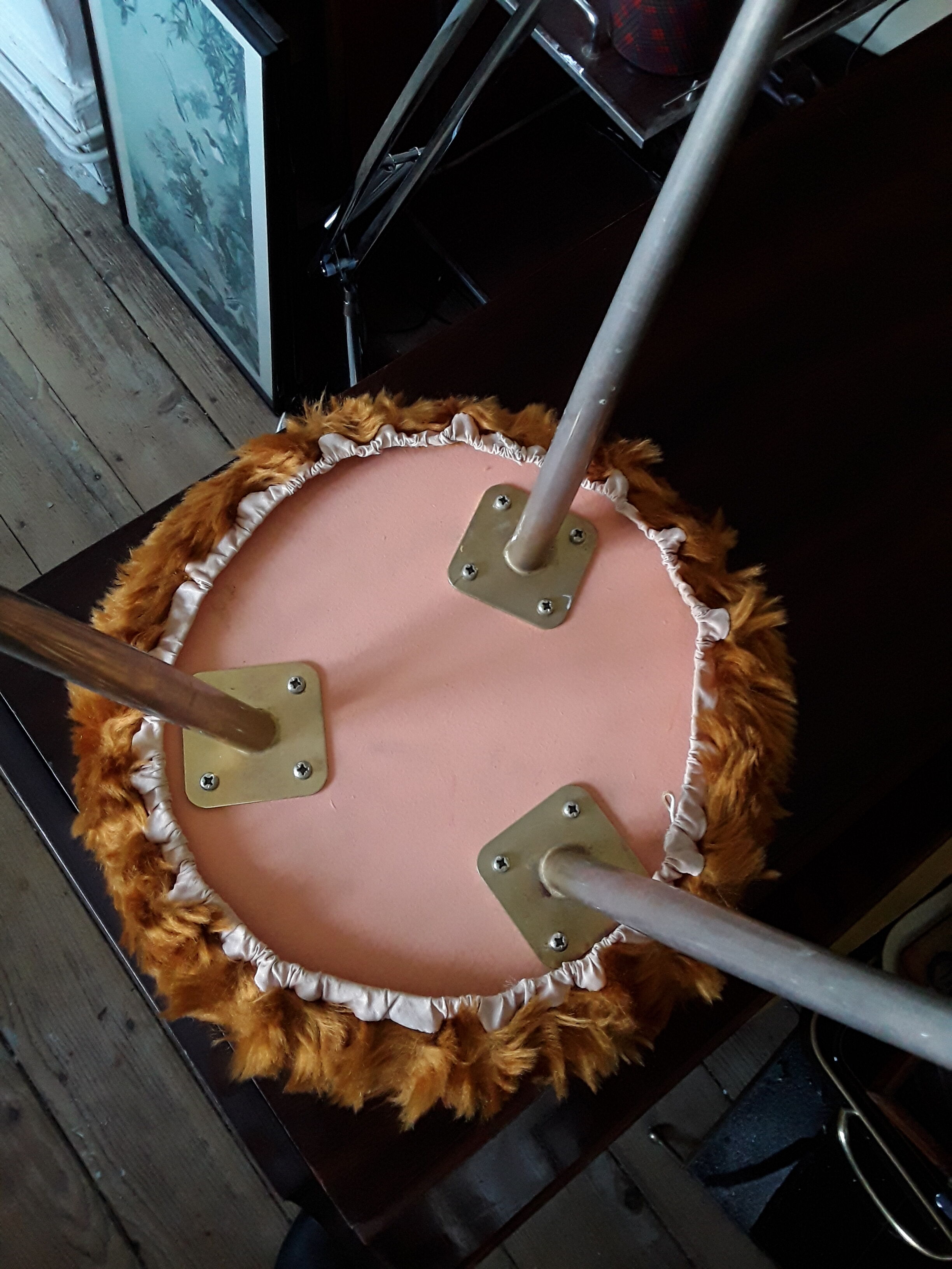 Vintage 60s/70s plush stool