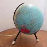 Earth Globe Taride tripod enlightened from the 60s