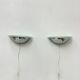 Pair of post modern wall lamps chrome and glass , 1980s