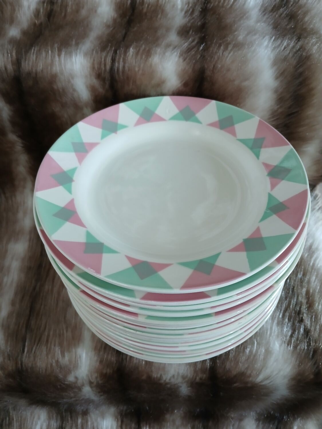 20 antique flat plates from Digoin and Sarreguemines